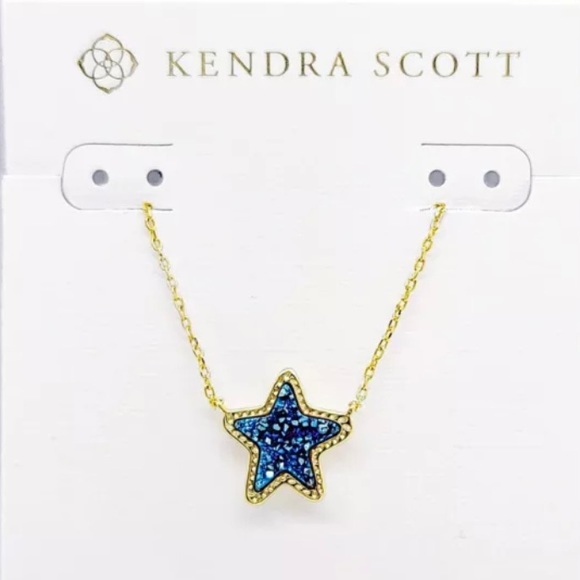 Kendra Scott Jewelry - ✂️KENDRA SCOTT Gold Jae Star Blue Drusy Necklace